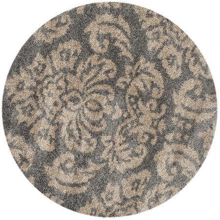 Safavieh Shag Round Area Rug, Grey and Beige - 4 x 4 ft. SG460-8013-4R